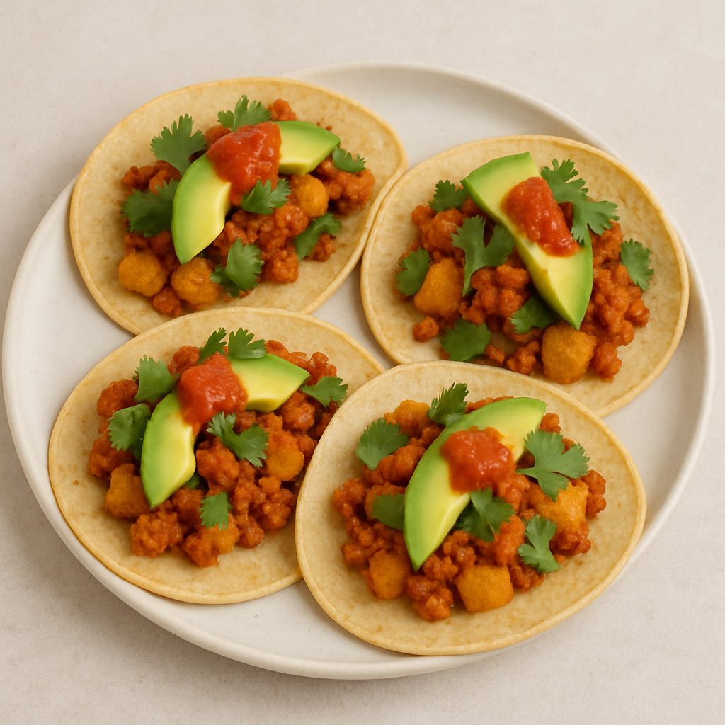 colocando el relleno en una tortilla para armar tacos mexicanos.